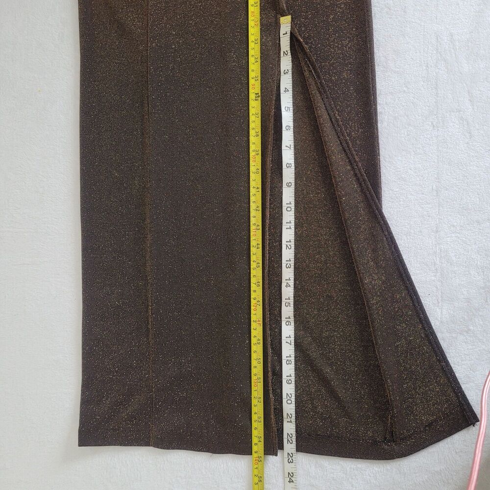 Vtg Betsy & Adam Sz 6 Copper Brown Dark Romance Vampy Maxi Party Prom Dress - Picture 8 of 8